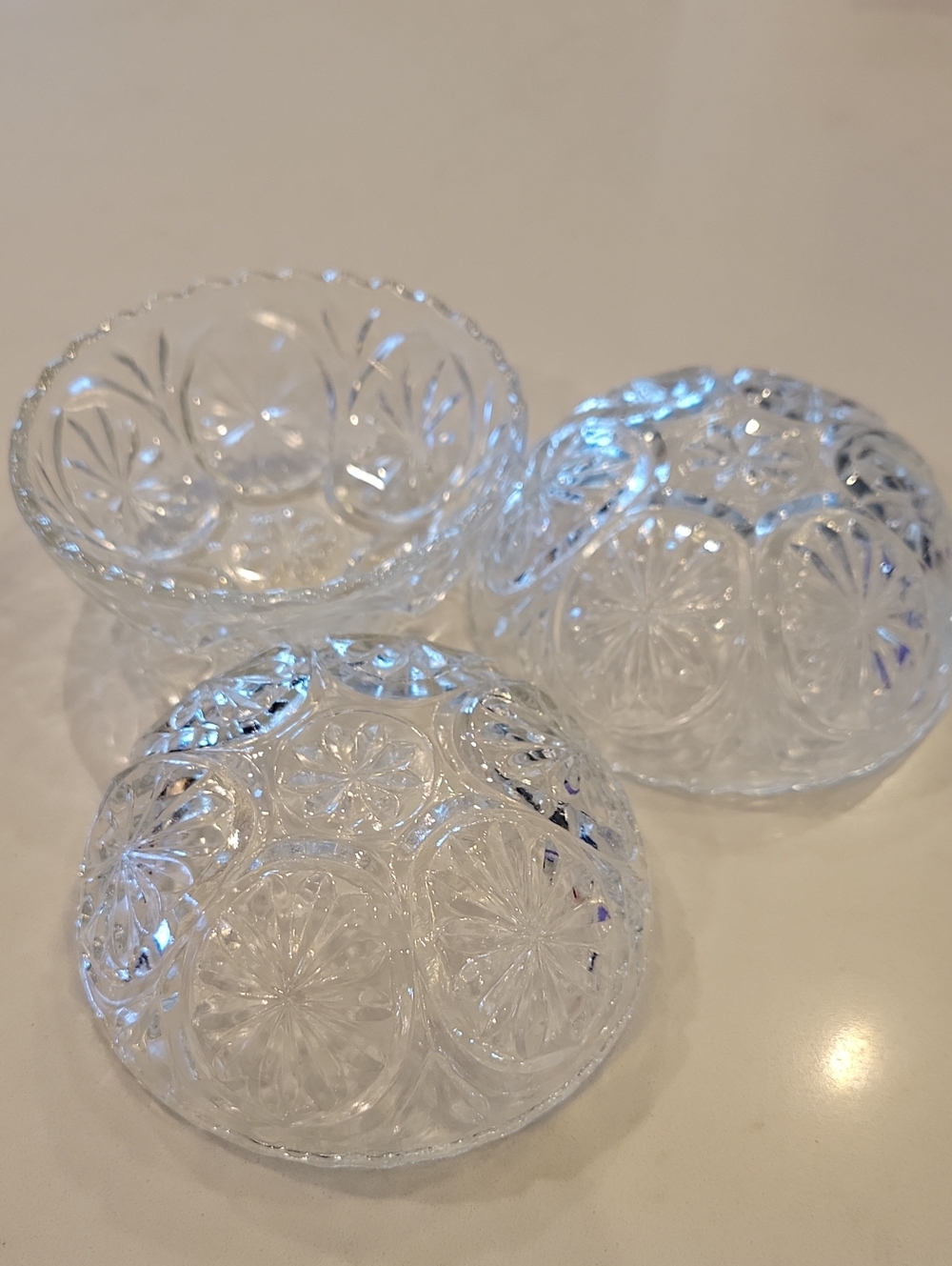 Set Of 3 Vintage Etched Bowls